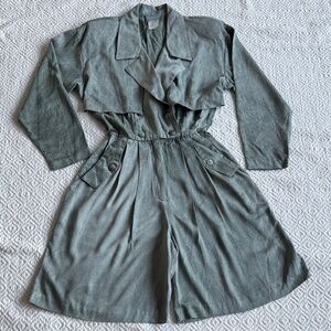 Vintage Rabbit Rabbit Rabbit Aqua Green Romper Size 6 - 100% Rayon